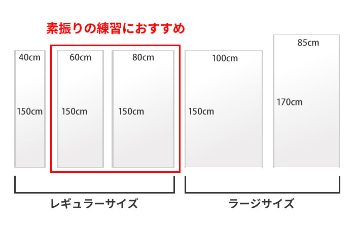 剣道の素振り練習におすすめの鏡サイズ